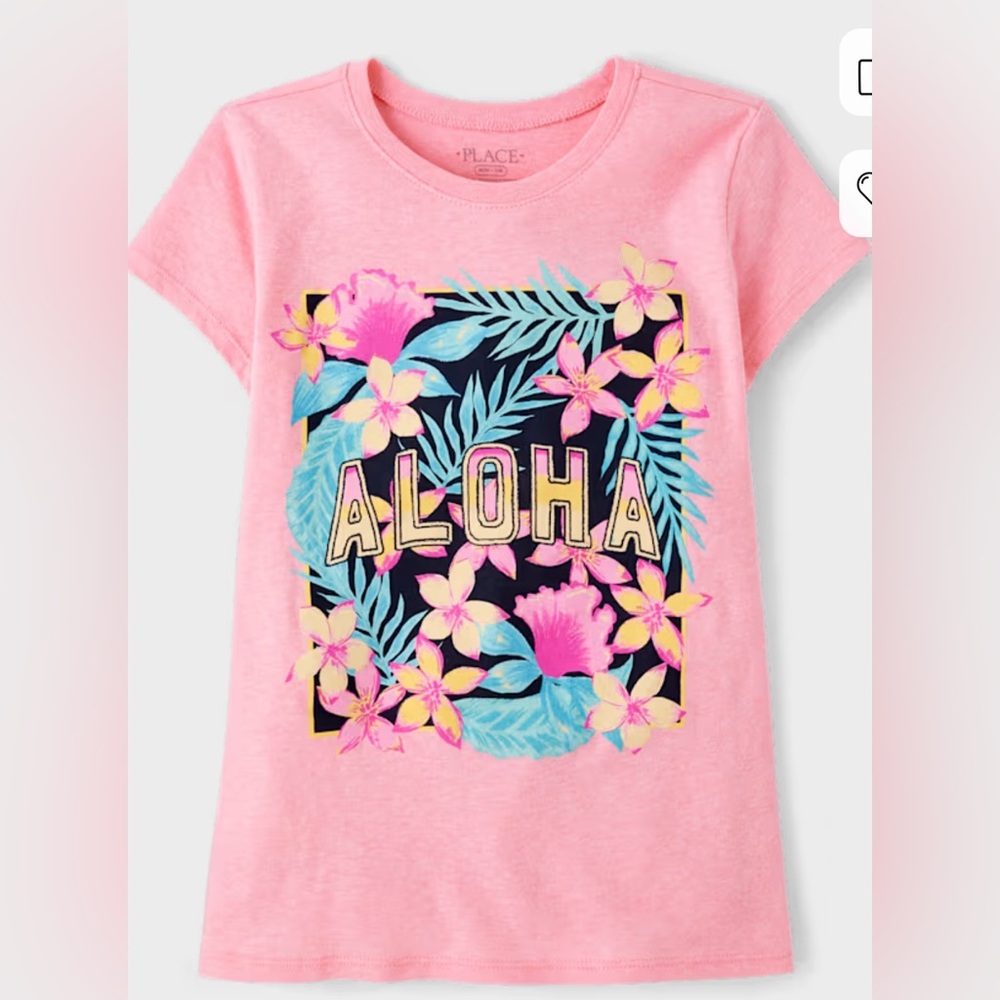 NEW The Children’s Place Girls Aloha Graphic Tee pink multiple sizes